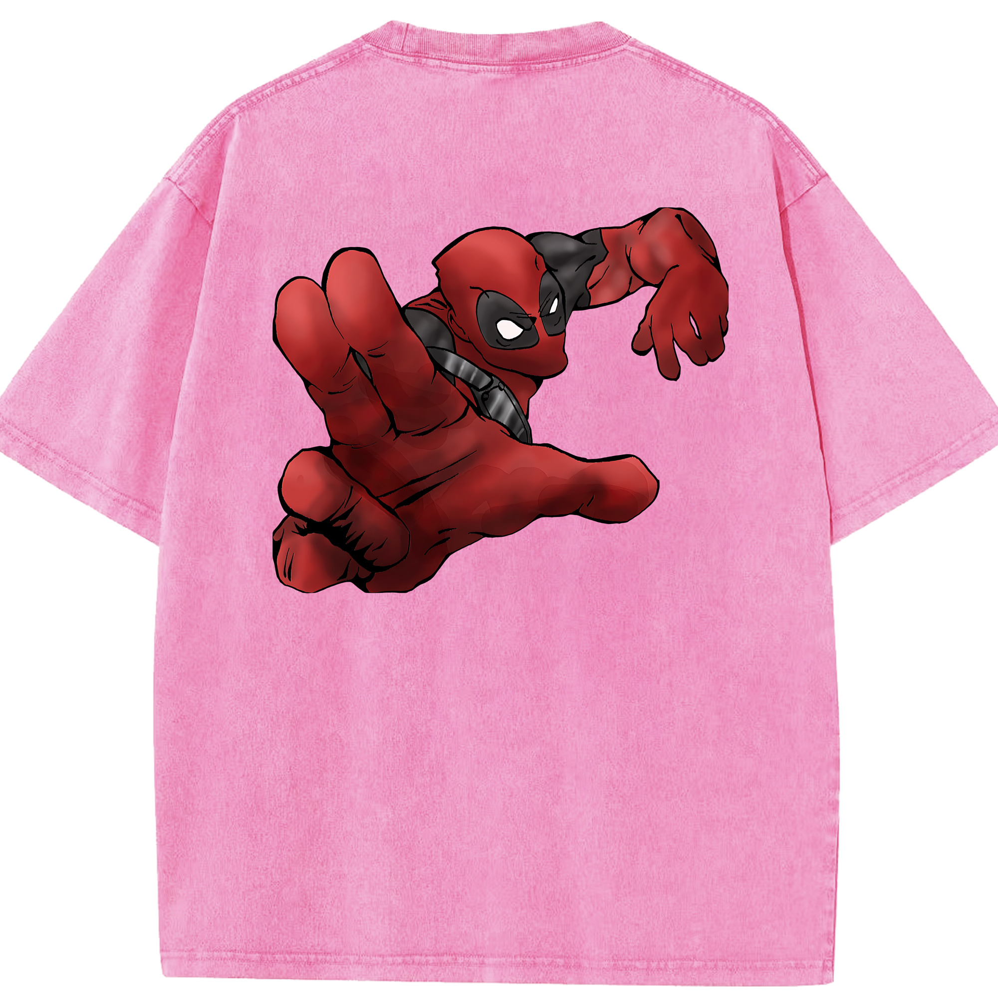 （画像用） Deadpool デッドプール 綿100% ヴィンテージ風 半袖Tシャツ（背面プリント）